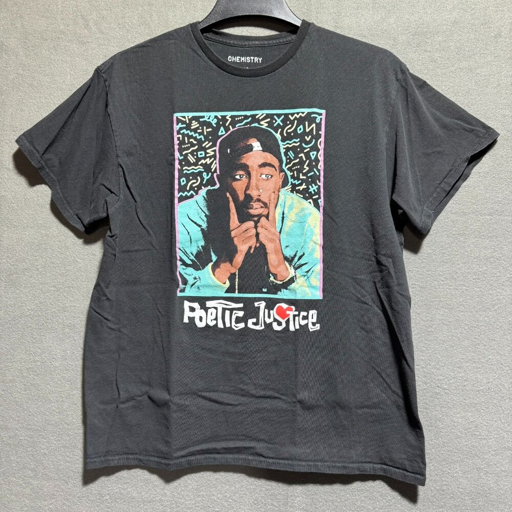 Tupac 2PAC Poetic Justice Black Shirt Size Large Graphic Tee